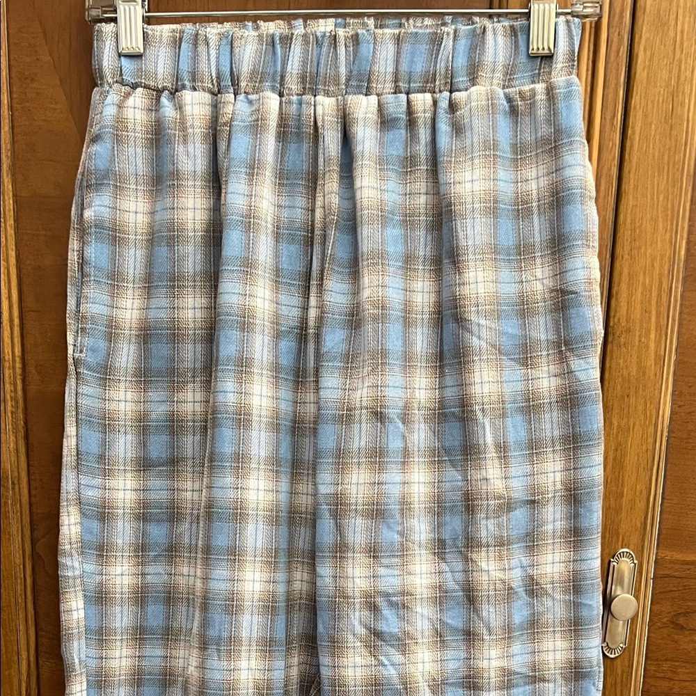 Baby Blue Plaid Joggers